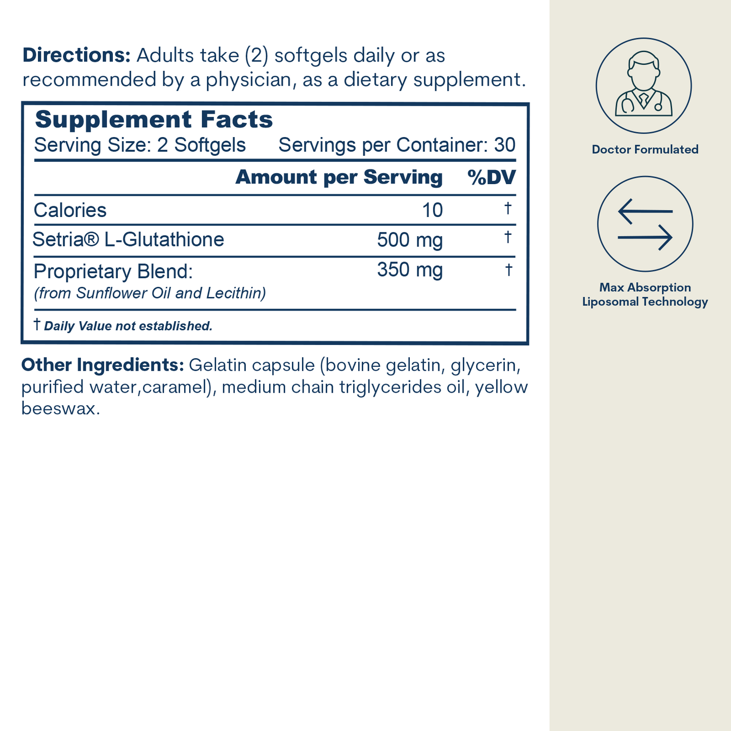 Liposomal Glutathione - Softgels (60 Count / 30 Servings)